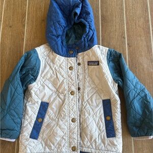 Patagonia Quilted Jacket with Blue and Green Accents REVERSIBLE